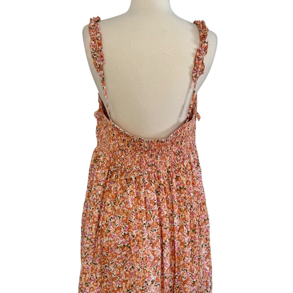 ANTHROPOLOGIE Babydoll Sweetheart Maxi Dress Floral Eyelet Cut Out Hem Sz XL NEW - Picture 9 of 12